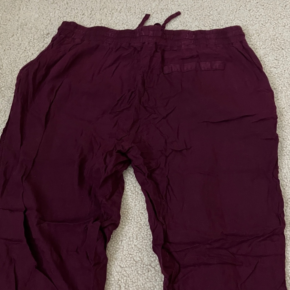 Lightweight Burgundy Jogger Pants, Small, Adjustable, with pockets - Picture 2 of 9